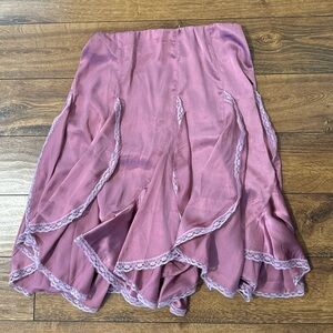 URBAN OUTFITTERS pink satin midi skirt